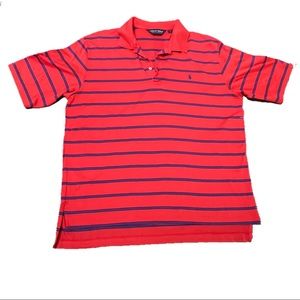 Polo Golf Sea Island Orange with Blue stripe shirt - Size L